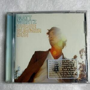 Matt Wertz – Under Summer Sun CD Album 2008 Universal Republic Promo Cutout